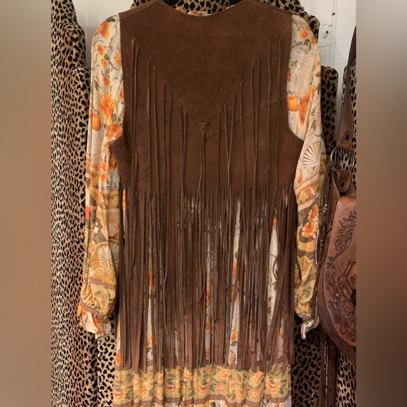 Leather Boho Fringe Vest - Picture 6 of 11